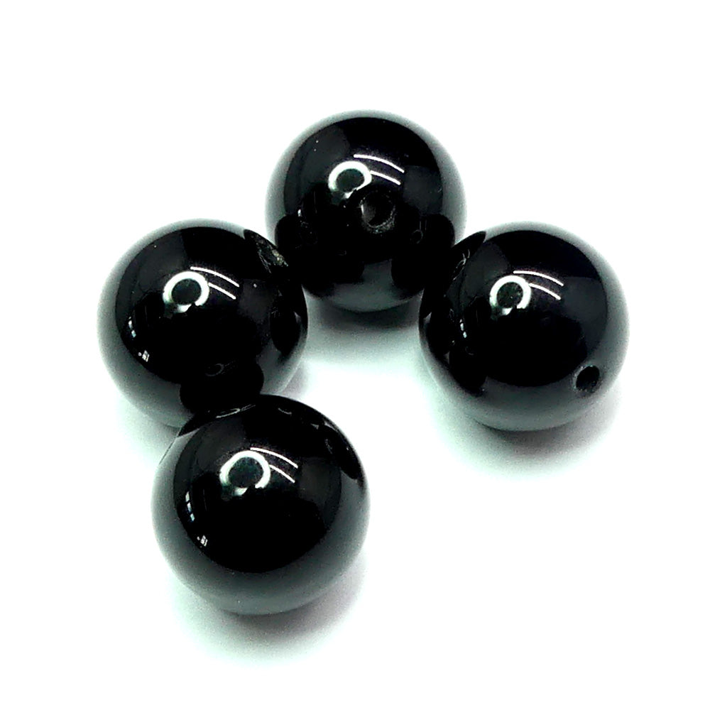 Ronde 12 - Agate naturelle noire (5 pces)