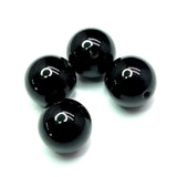 Ronde 12 - Agate naturelle noire (5 pces)