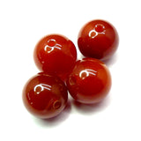 Ronde 12 - Agate naturelle teint rouge (5 pces)