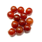 Ronde 12 - Agate naturelle teint rouge (5 pces)