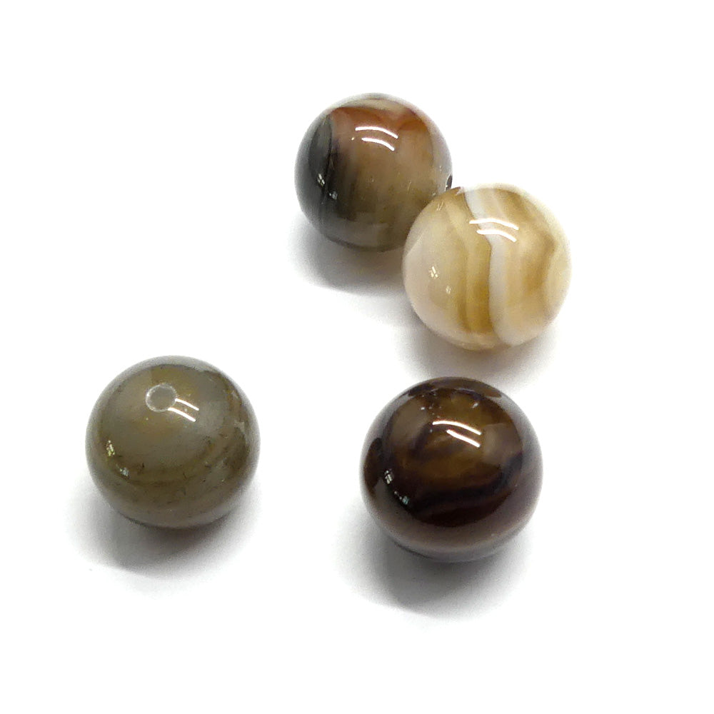 Ronde 14 - Agate naturelle botswana (3 pces)