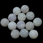 Ronde 14 - Agate naturelle craquelée blanche (3 pces)