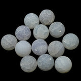 Ronde 14 - Agate naturelle craquelée blanche (3 pces)