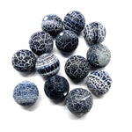 Ronde 14 - Agate naturelle craquelée noire (3 pces)