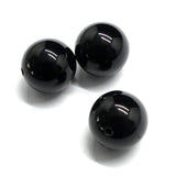 Ronde 14 - Agate naturelle teint noir (3 pces)