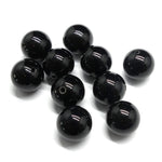 Ronde 14 - Agate naturelle teint noir (3 pces)
