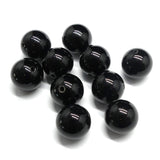 Ronde 14 - Agate naturelle teint noir (3 pces)