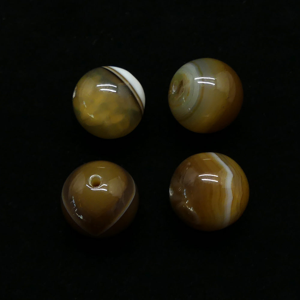 Ronde 14 - Agate naturelle sardonix brun (3 pces)