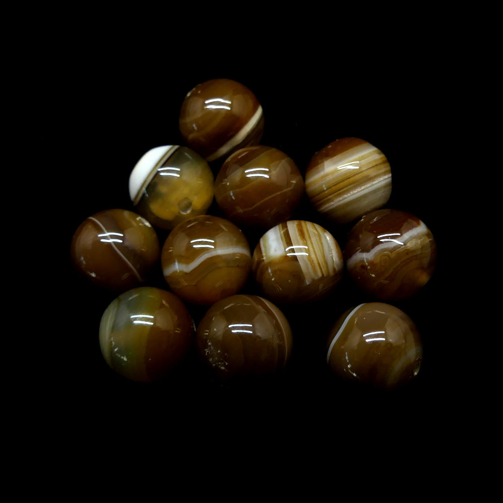 Ronde 14 - Agate naturelle sardonix brun (3 pces)