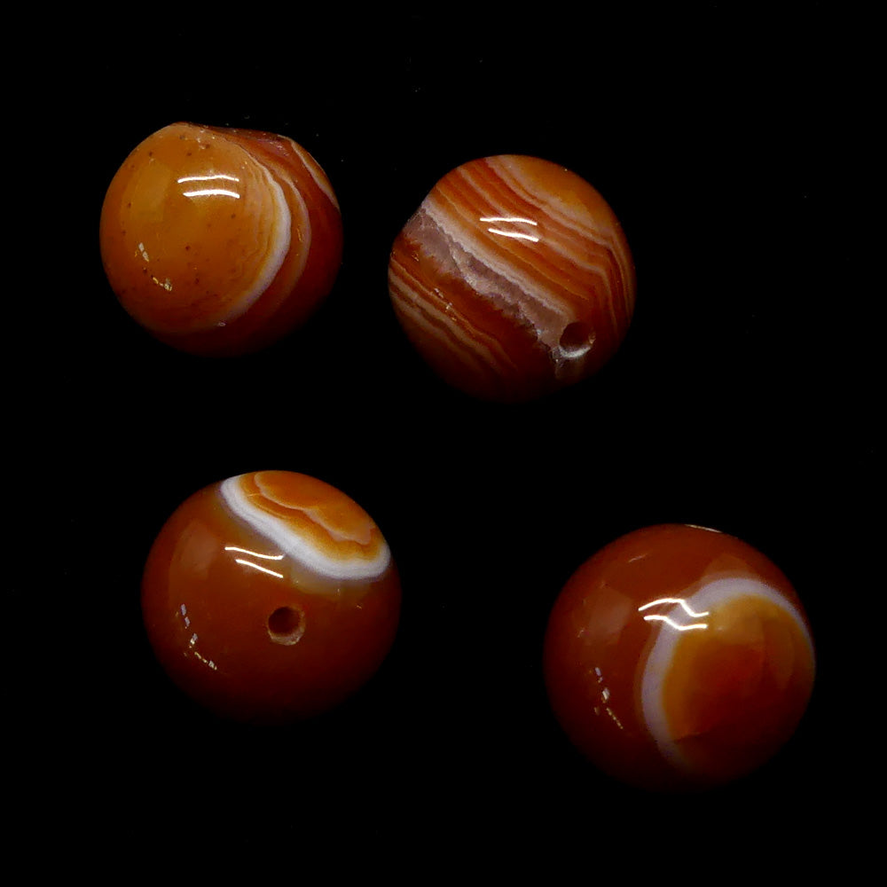 Ronde 14 - Agate naturelle sardonix orange (3 pces)