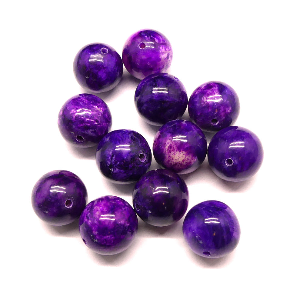 Ronde 14 - Agate naturelle folle sugilite (3 pces)