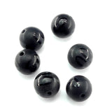 Ronde 8 - Agate naturelle teint noir à rayures ( 10 pces)