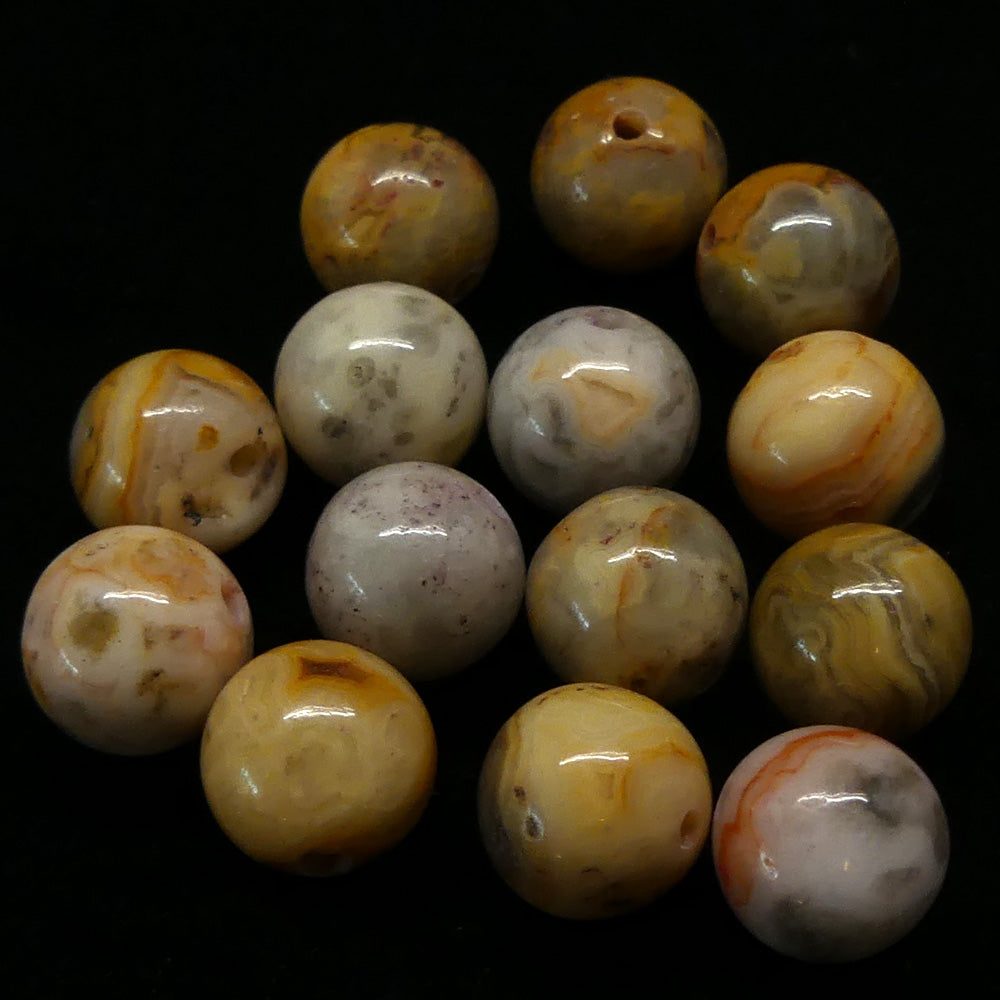 Ronde 8 - Agate Naturelle Folle-mélange de bruns (10 pces)
