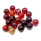 Ronde 8 - Agate Naturelle Rayée rouge foncé (10 pces)