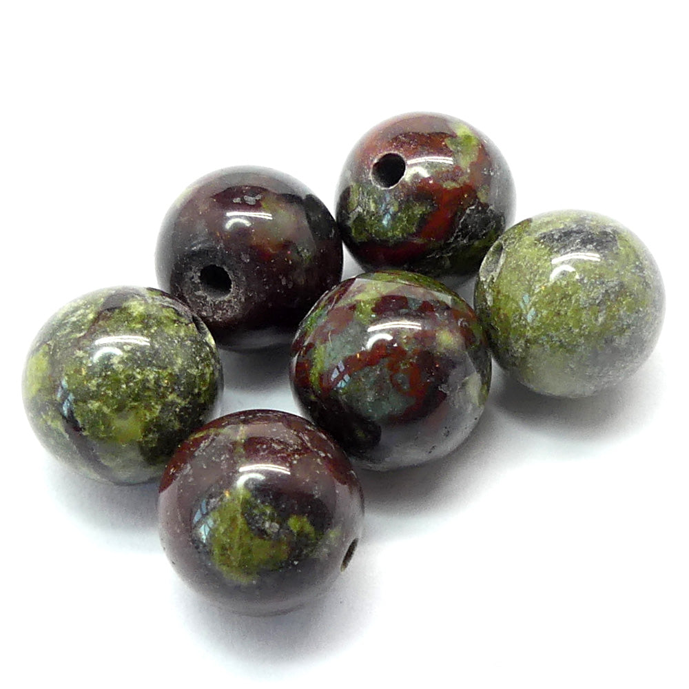 Ronde 8 - Jaspe Naturelle Dragon Sanguin (10 pces)