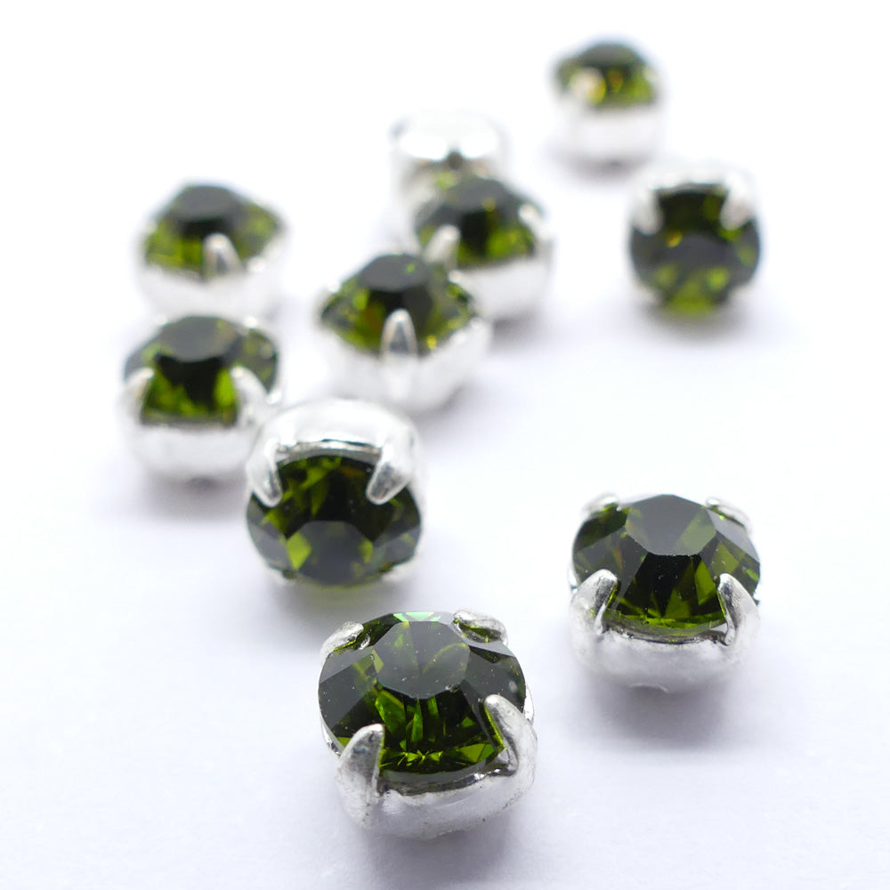 Chaton monté 6 - Olivine (5 pces)