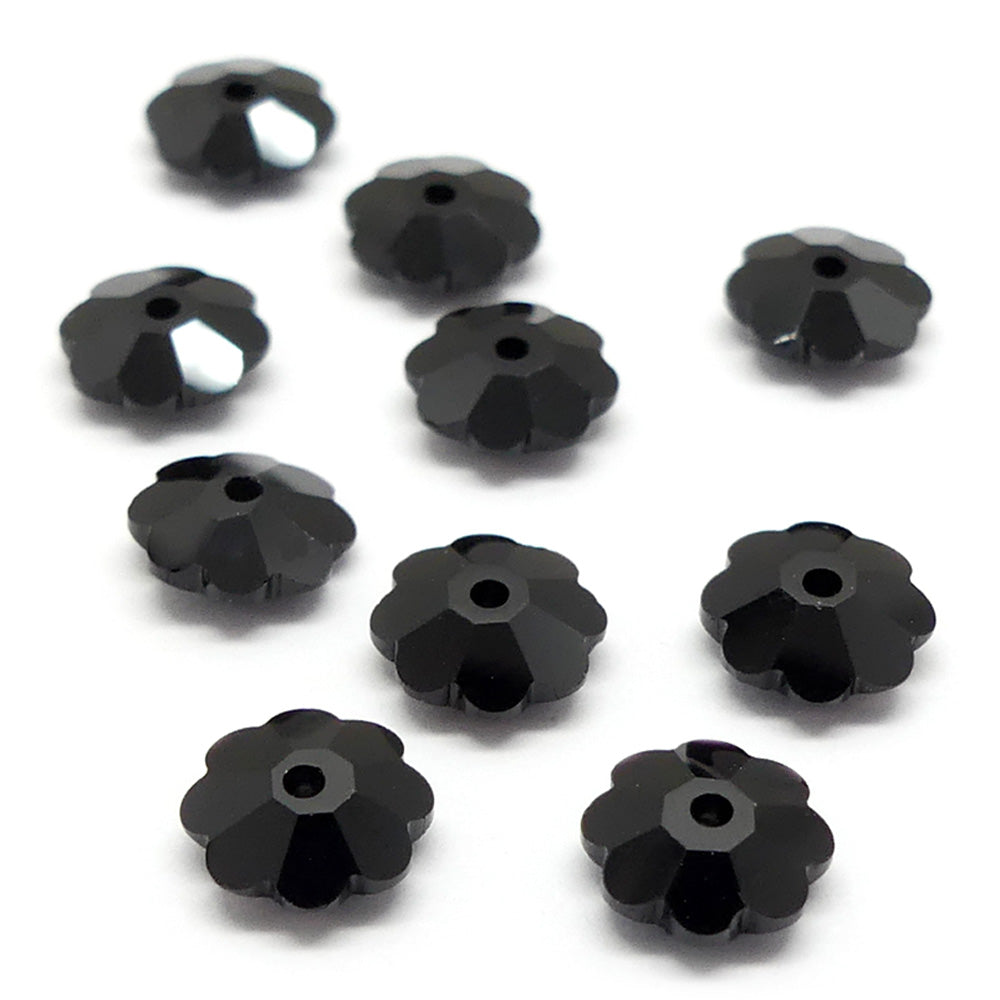 Fleur 6 -  Noir - Jet (10 pces)