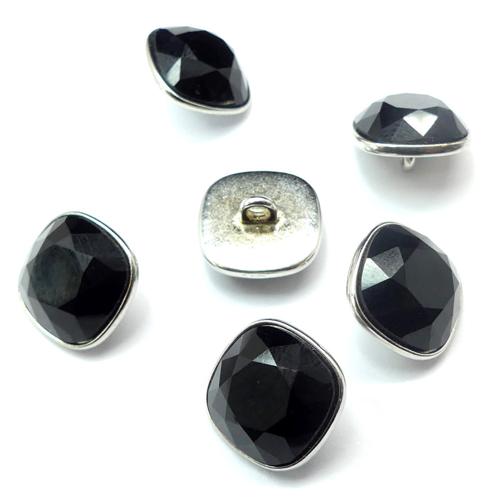 Bouton carré 12 - Jet (1 pce)