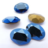 Ovale 18 x 13 mm - Métal Bleu (à la pièce)