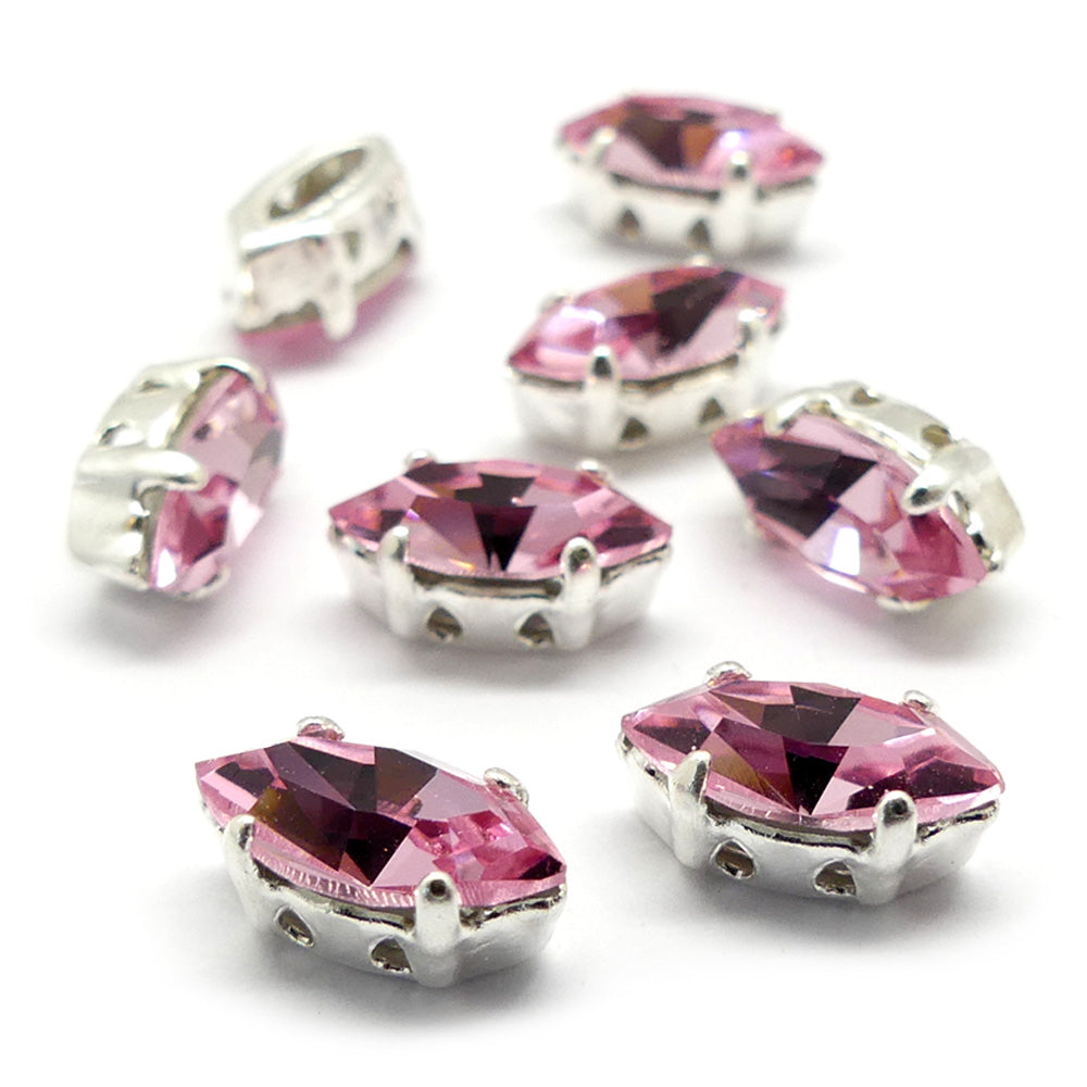 Navette montée 10 x 5 mm - Rose clair (1 pce)