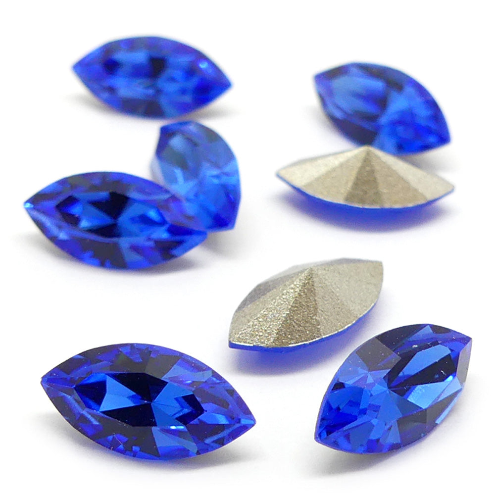 Navette 10 x 5 mm - Saphir (1 pce)