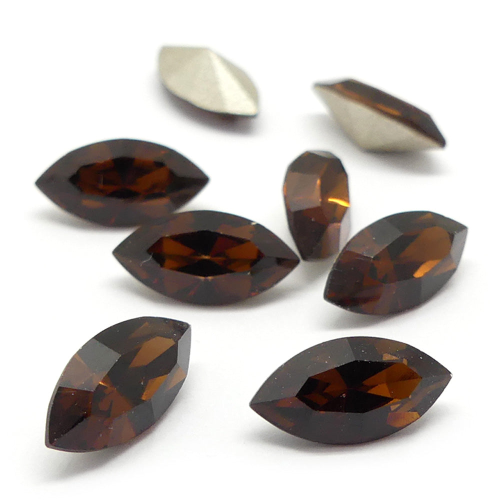 Navette 10 x 5 mm - Topaze fumé (1 pce)