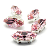 Navette montée 15 x 7 mm - Rose clair (1 pce)