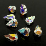 Poire montée 8 x 4.8 mm - Cristal AB (1 pce)