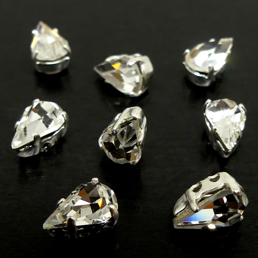 Poire montée 8 x 4.8 mm - Cristal (1 pce)