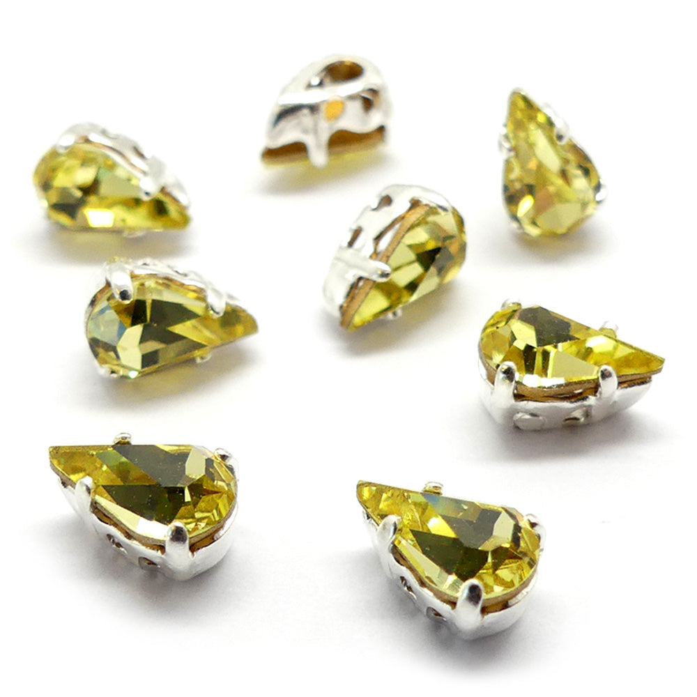 Poire montée 8 x 4.8 mm -  Jonquille (1 pce)