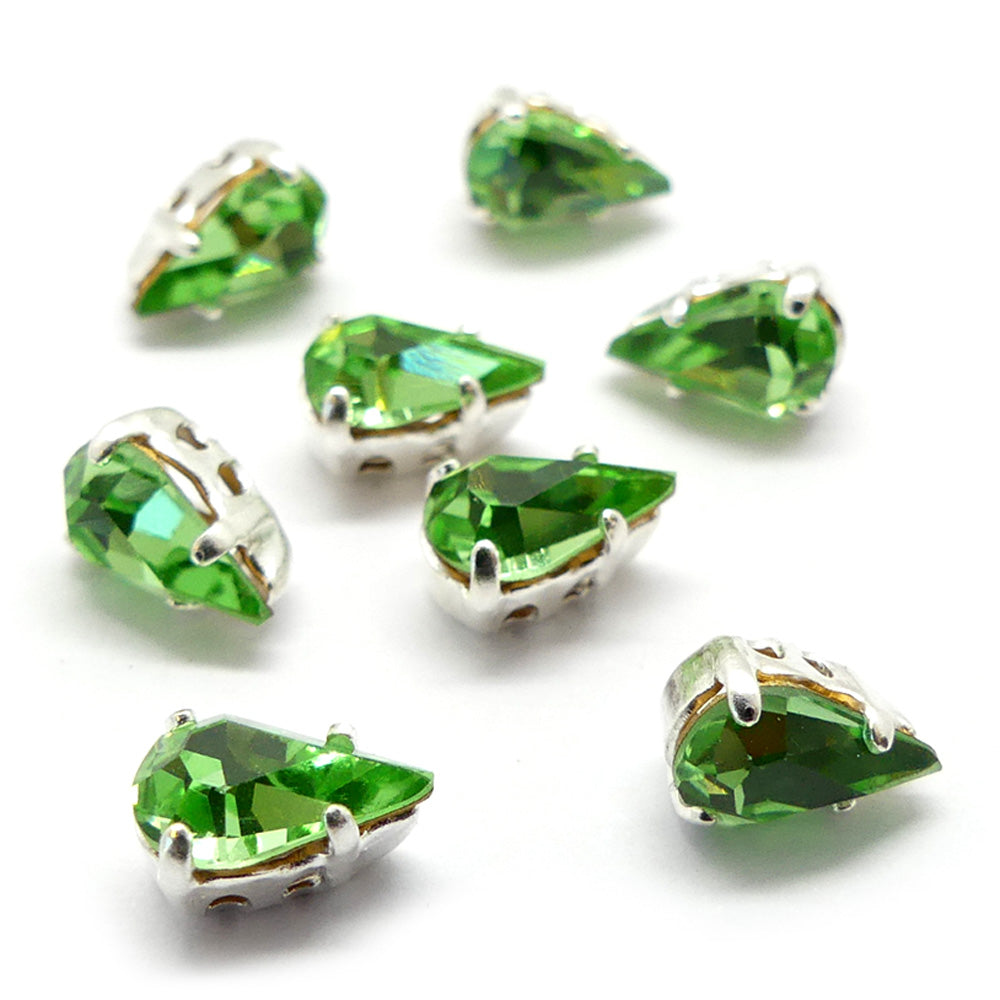 Poire montée 8 x 4.8 mm -  Peridot (1 pce)