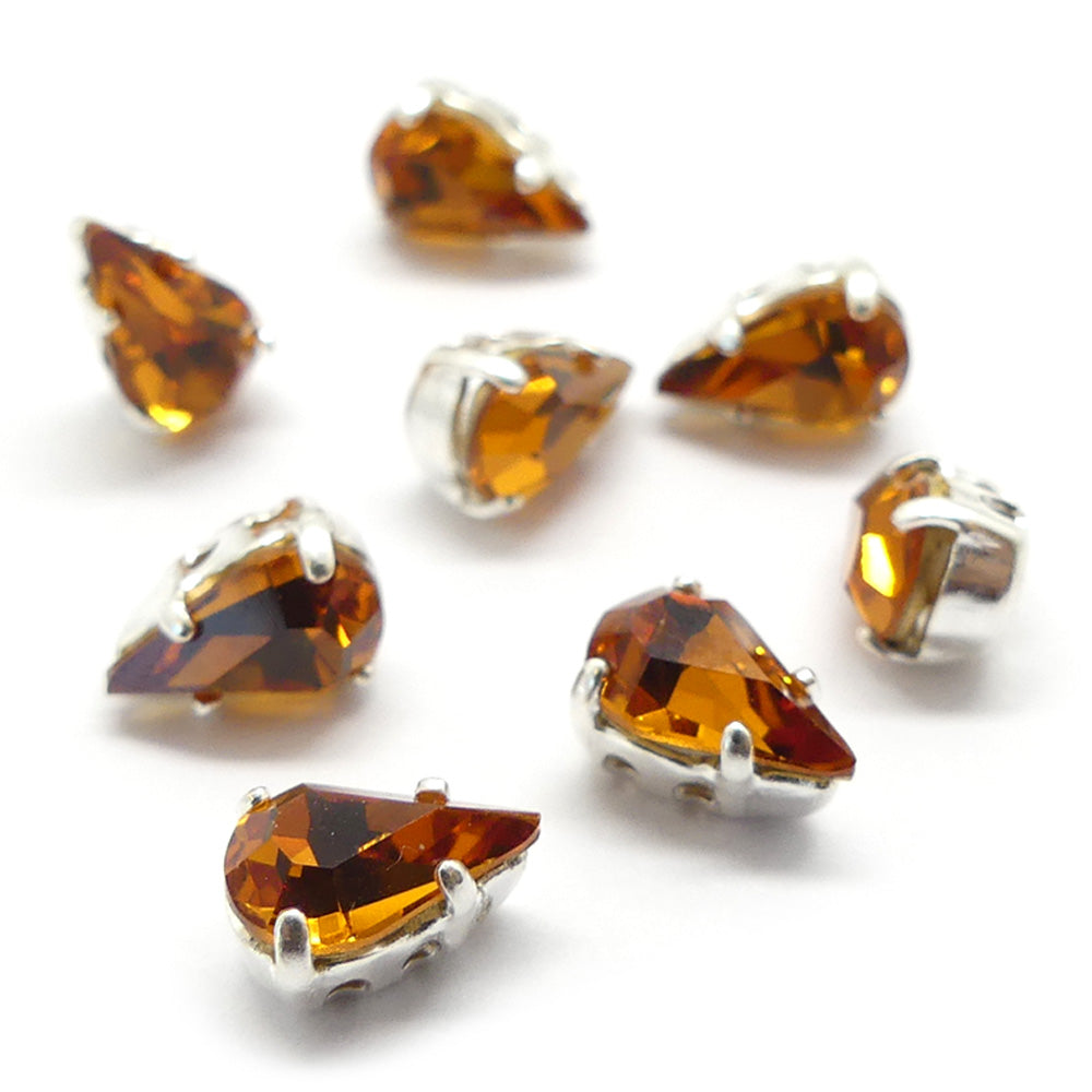 Poire montée 8 x 4.8 mm - Topaze (1 pce)