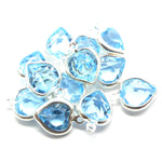 Coeur monté 8.8 x 8 mm pendentif - Aquamarine (1 pce)