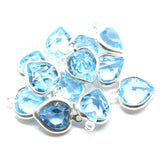 Coeur monté 8.8 x 8 mm pendentif - Aquamarine (1 pce)