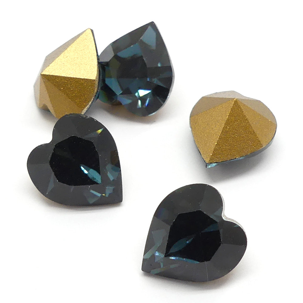 Coeur monté 11 x 10 mm - Bermuda (1 pce)