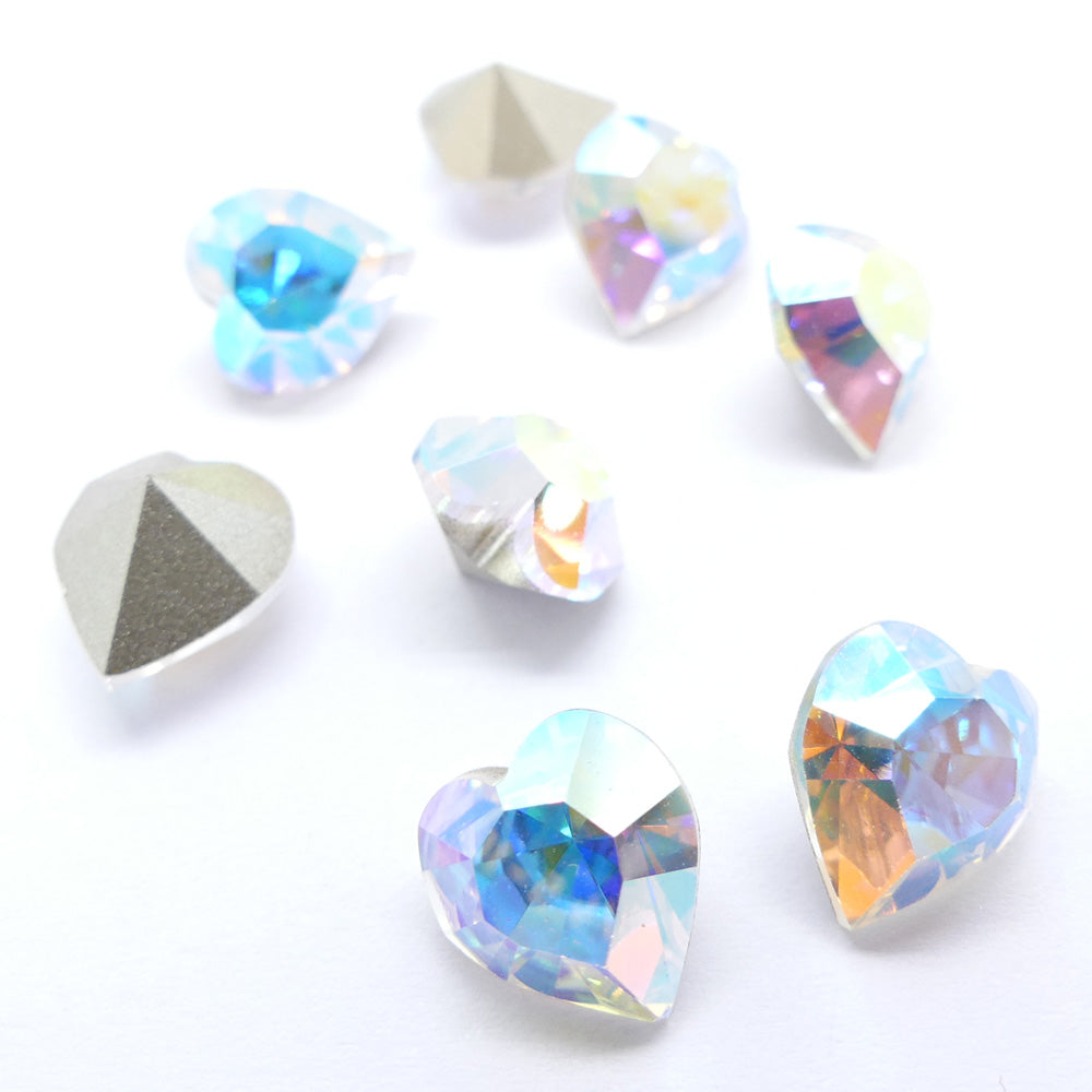 Coeur monté 11 x 10 mm - Cristal (1 pce)