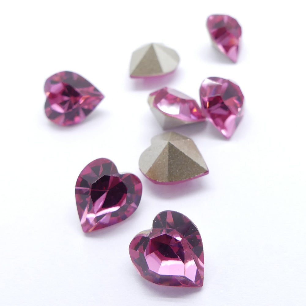 Coeur monté 11 x 10 mm - Rose (1 pce)