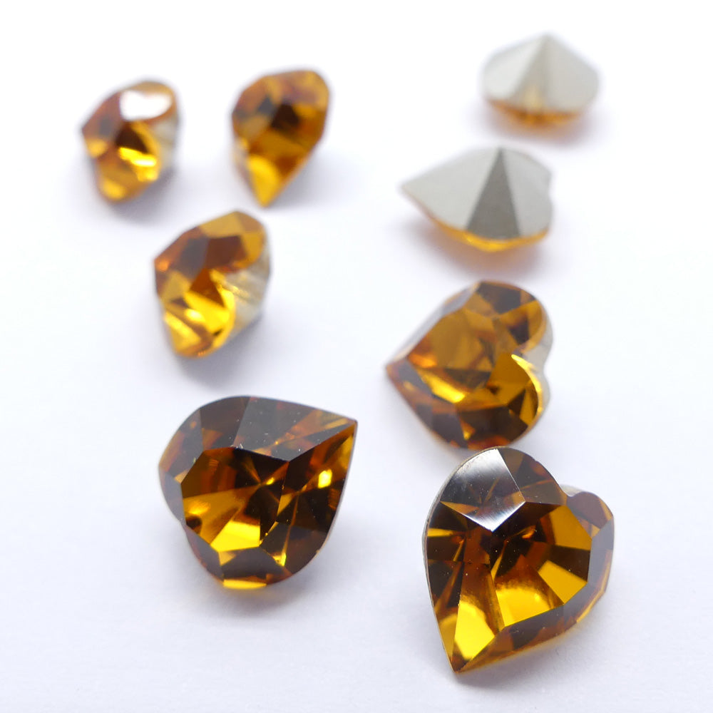 Coeur monté 11 x 10 mm - Topaze (1 pce)