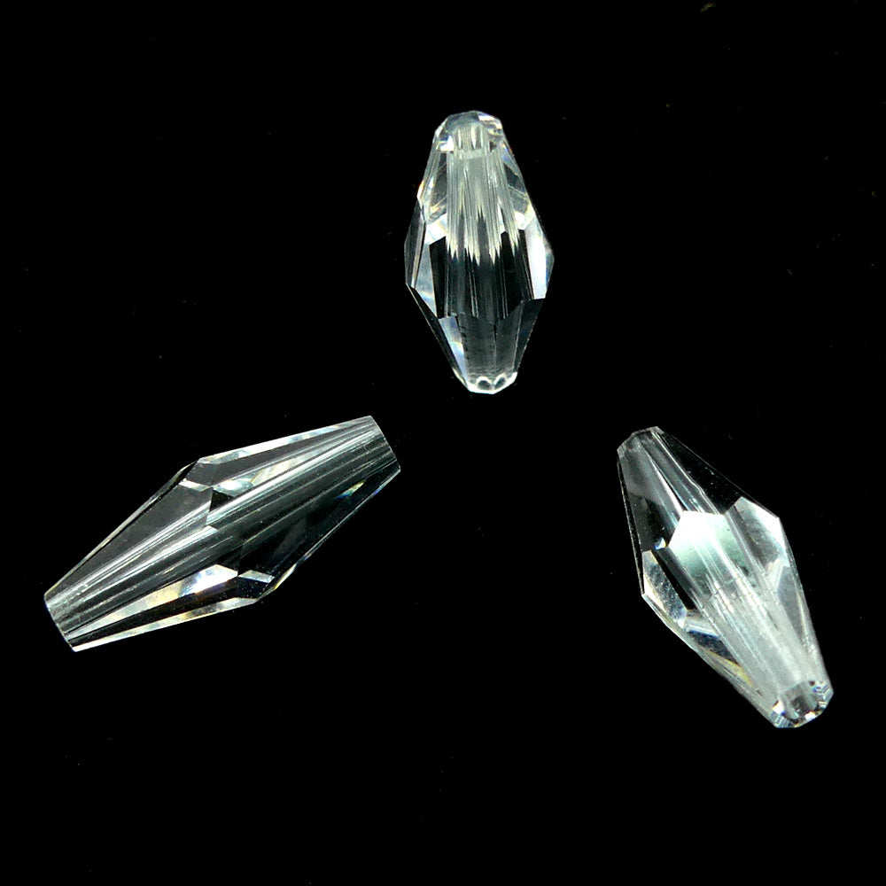 Bicone long - Cristal (3 pces)