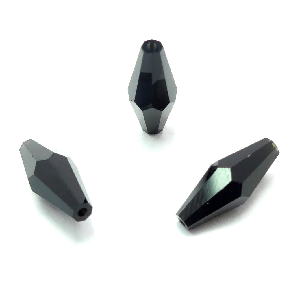 Bicone long - Jet (3 pces)