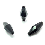 Bicone long - Jet (3 pces)