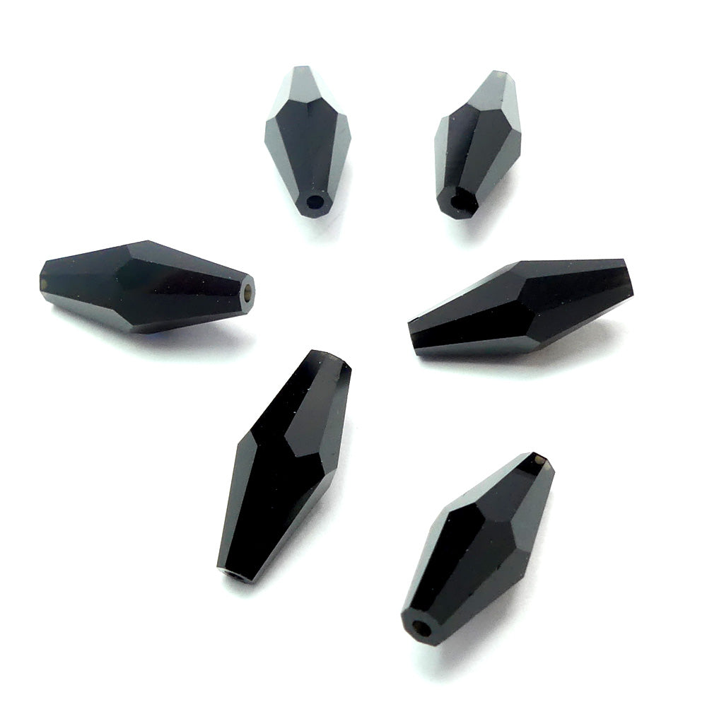 Bicone long - Jet (3 pces)