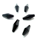 Bicone long - Jet (3 pces)