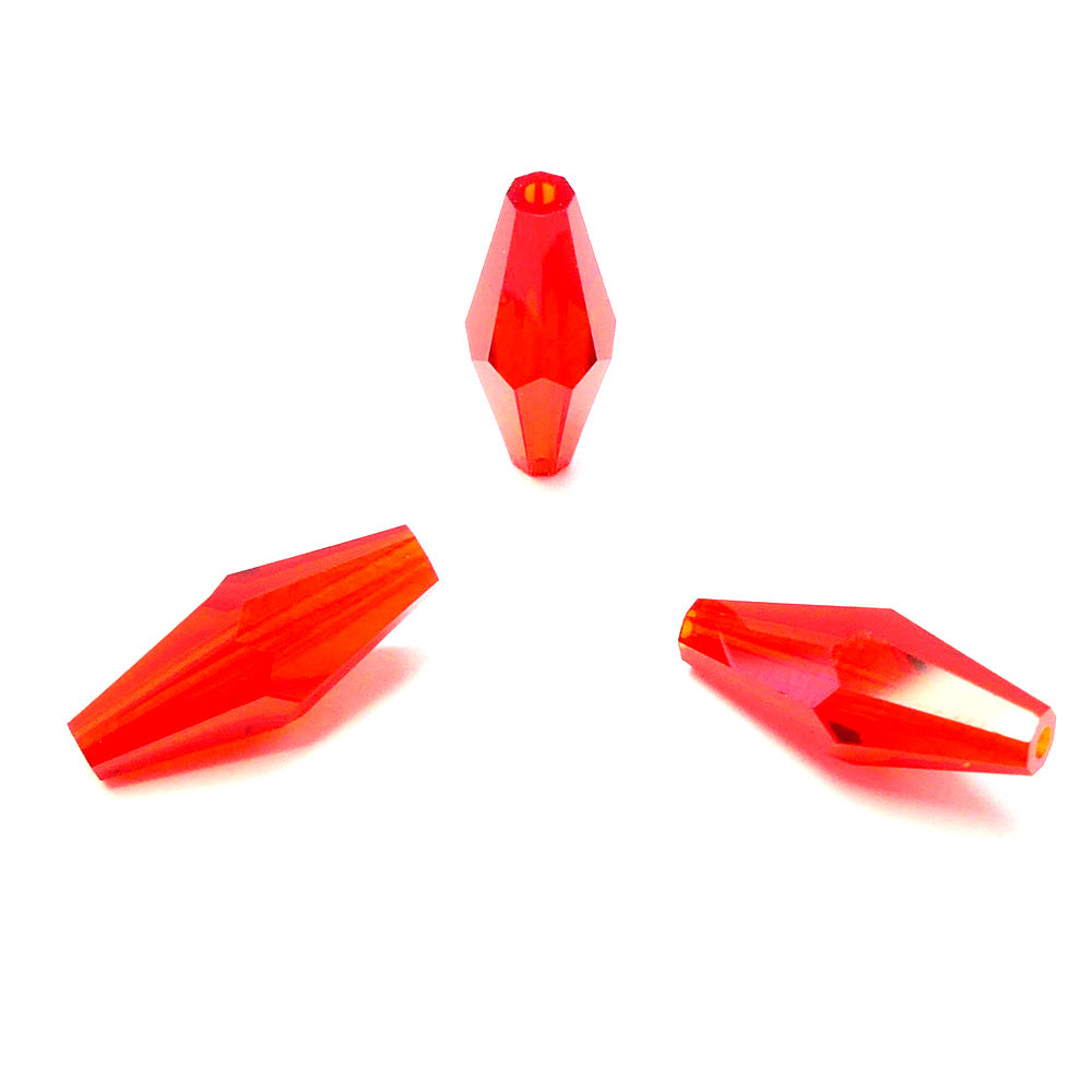 Bicone long - Siam clair (3 pces)
