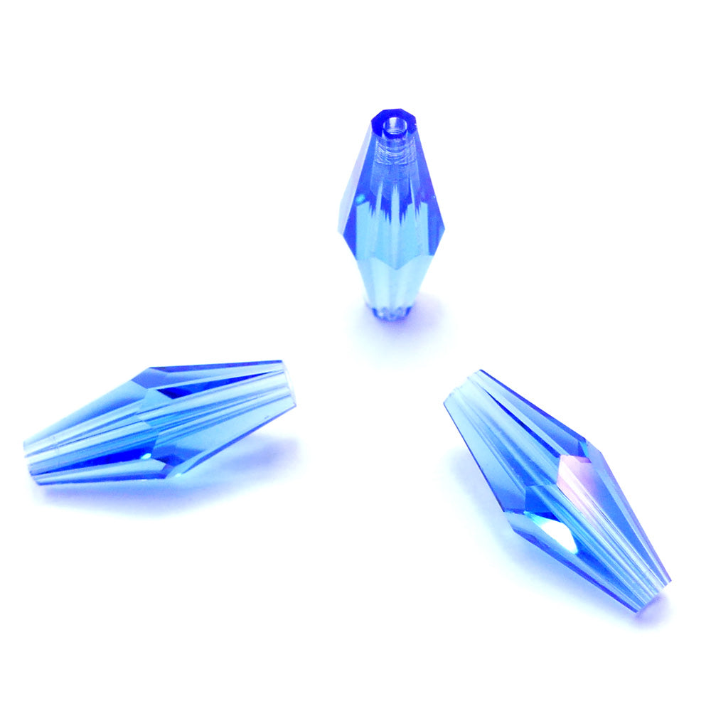 Bicone long - Sapphire (3 pces)