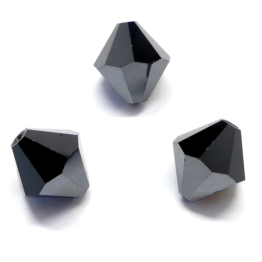 Bicone 10 - Jet Hematite (3 pces)