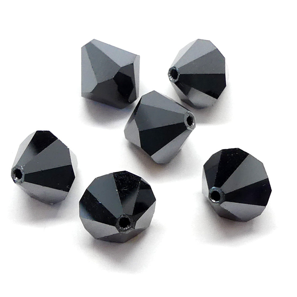 Bicone 10 - Jet Hematite (3 pces)