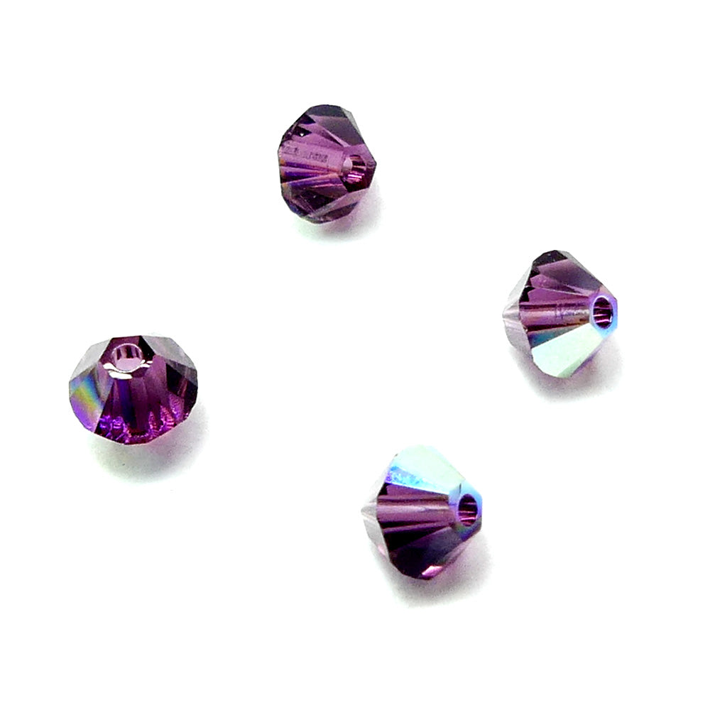 Bicone 4 - Amethyste AB (25 pces)