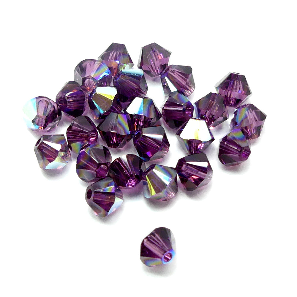 Bicone 4 - Amethyste AB (25 pces)