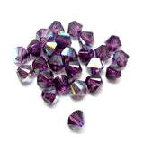 Bicone 4 - Amethyste AB (25 pces)